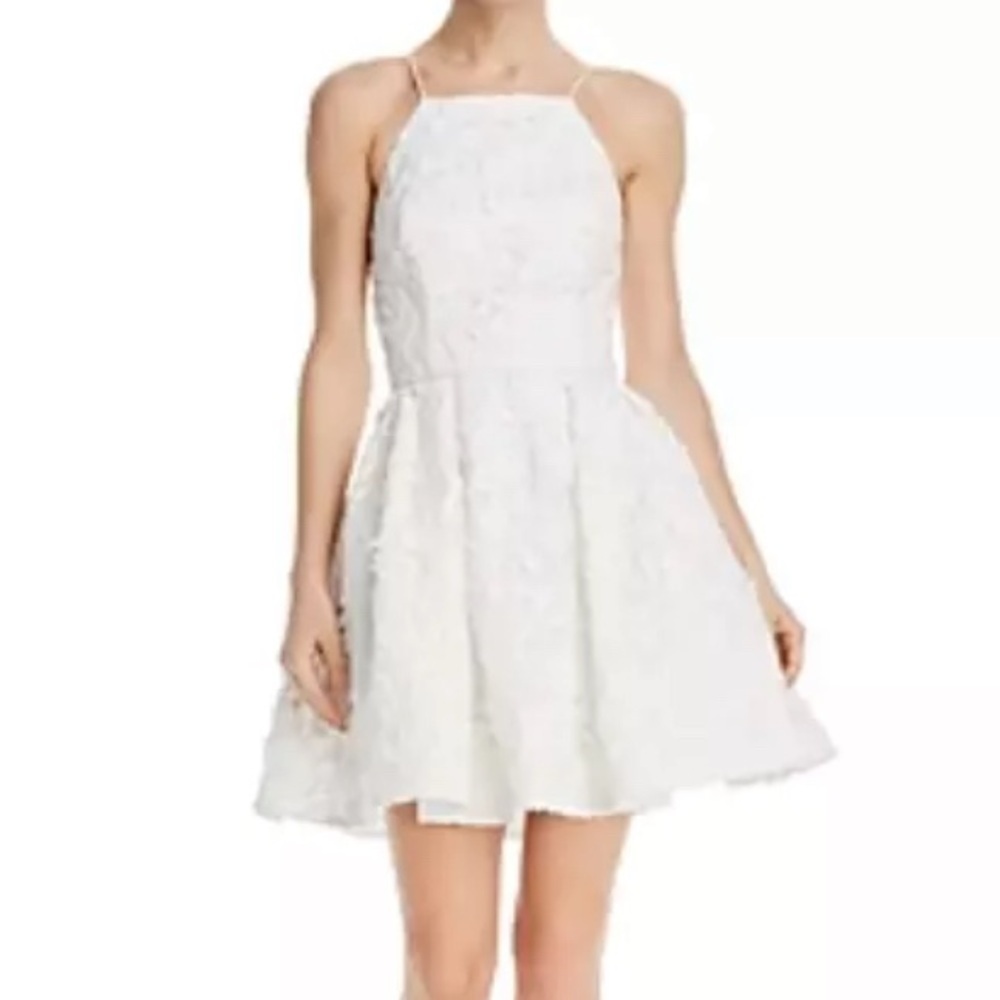 Aqua White Lace Mini Dress